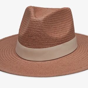 RARE 🩷Wyeth Rose leather band straw  fedora  Hat